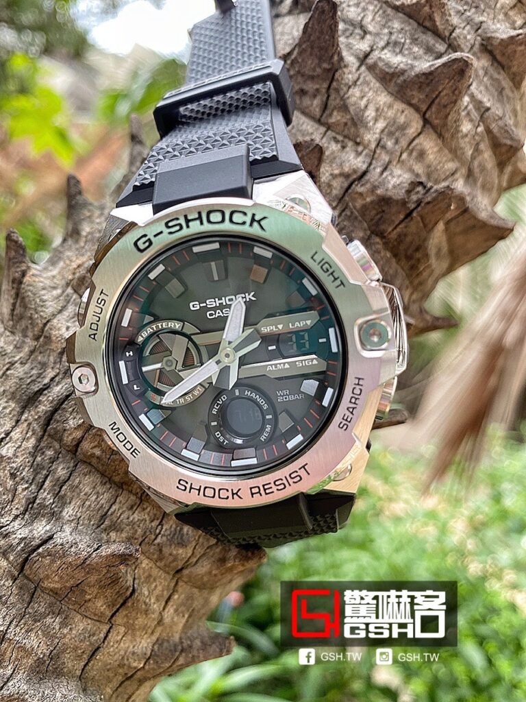 G-SHOCK G-STEEL系列藍芽雙顯腕錶銀GST-B400-1A - 驚嚇客