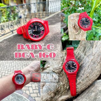 BABY-G 羅馬數字霓虹雙顯錶 亮紅 BGA-160-4B