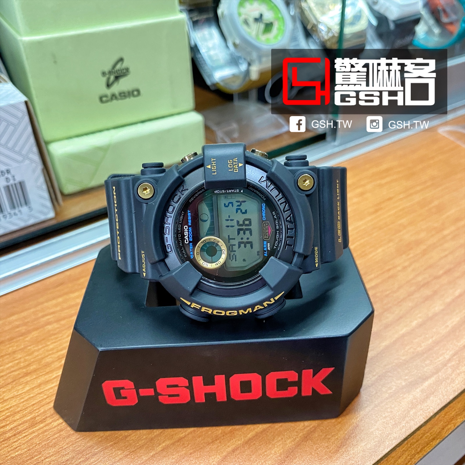 限量G-SHOCK Master of G Frogman潛水錶系列30週年慶 GW-8230B-9黑金蛙